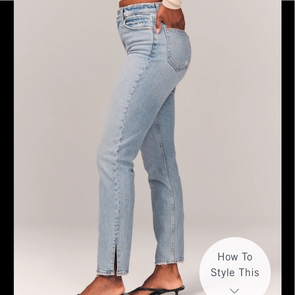 Abercrombie & Fitch Denim - New! Abercrombie Curve Love 90s Ultra High Rise Straight Jeans light wash